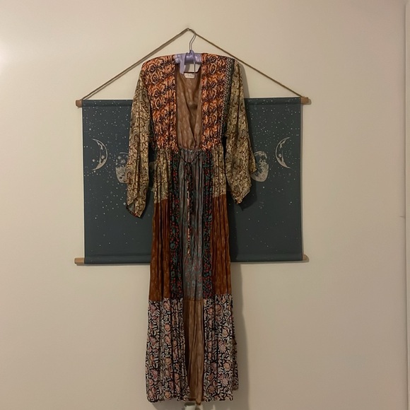 🌙FREE PEOPLE Bombay Mixed Print Kimono/Sand Combo🌙 - Picture 6 of 8